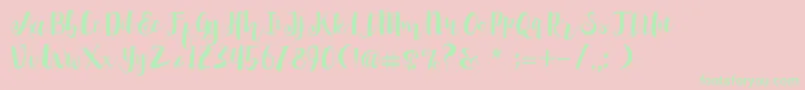 Penelope DemoVersion Font – Green Fonts on Pink Background