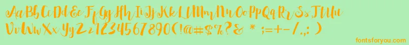 Penelope DemoVersion Font – Orange Fonts on Green Background