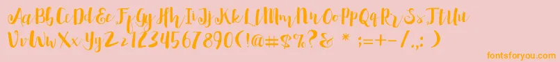 Penelope DemoVersion Font – Orange Fonts on Pink Background