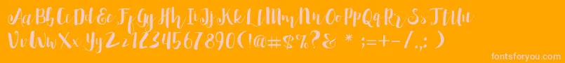 Penelope DemoVersion Font – Pink Fonts on Orange Background