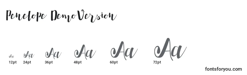 Penelope DemoVersion Font Sizes