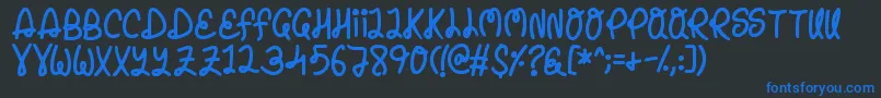 Penelope Font – Blue Fonts on Black Background