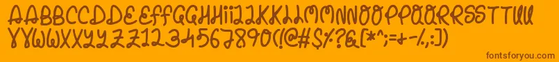 Weitere Informationen zur Penelope-Schriftart Penelope-Schriftart – Braune Schriften auf orangefarbenem Hintergrund