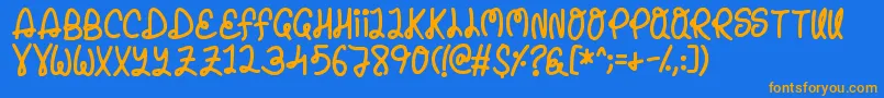 Penelope Font – Orange Fonts on Blue Background