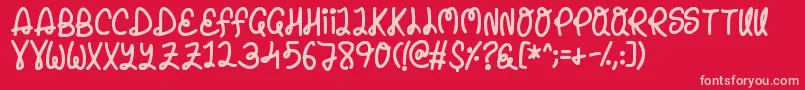 Penelope Font – Pink Fonts on Red Background