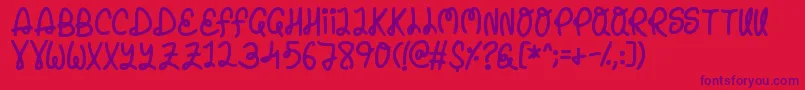 Penelope Font – Purple Fonts on Red Background