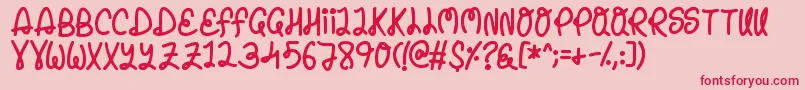 Penelope Font – Red Fonts on Pink Background