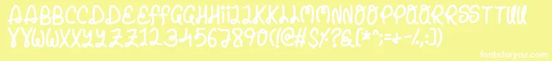 Penelope Font – White Fonts on Yellow Background