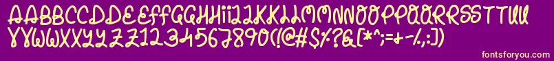 Penelope Font – Yellow Fonts on Purple Background