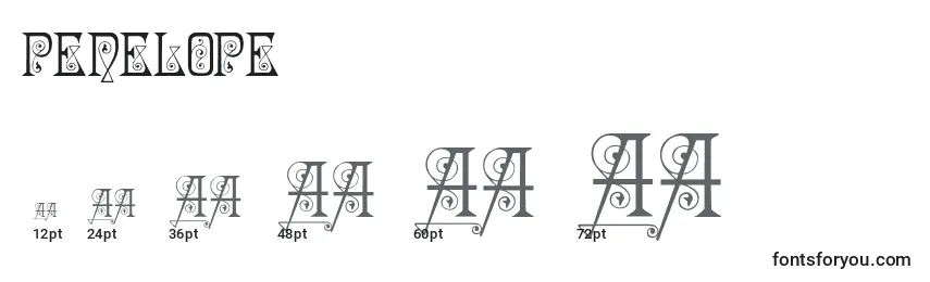 Größen der Schriftart PENELOPE (136643)