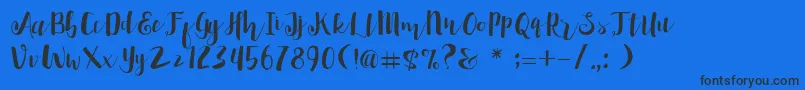 PenelopeDemoVersion Font – Black Fonts on Blue Background