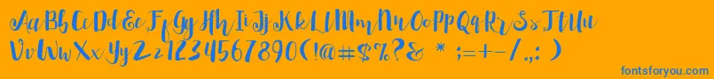 PenelopeDemoVersion Font – Blue Fonts on Orange Background