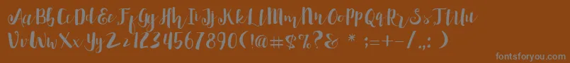 フォントPenelopeDemoVersion – 茶色の背景に灰色の文字