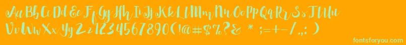 PenelopeDemoVersion Font – Green Fonts on Orange Background