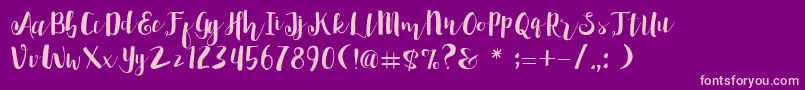 PenelopeDemoVersion Font – Pink Fonts on Purple Background