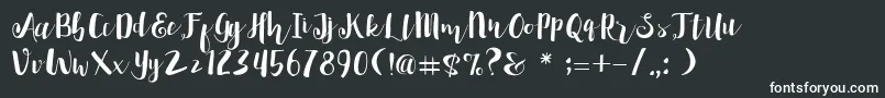 PenelopeDemoVersion-fontti – valkoiset fontit mustalla taustalla