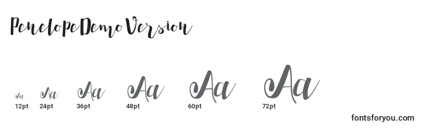 PenelopeDemoVersion Font Sizes