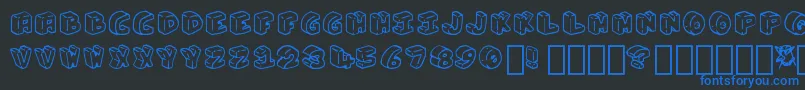 Penguin Regular Font – Blue Fonts on Black Background