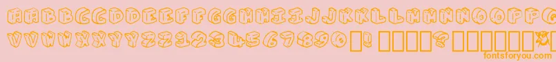 Penguin Regular Font – Orange Fonts on Pink Background