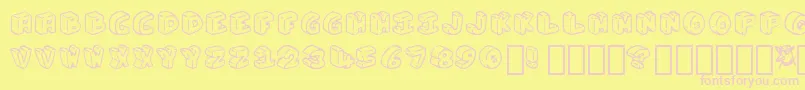 Penguin Regular Font – Pink Fonts on Yellow Background