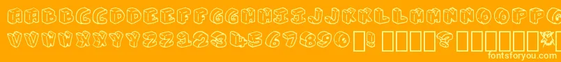 Penguin Regular Font – Yellow Fonts on Orange Background