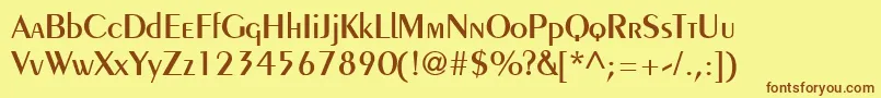 Fonte Penguin – fontes marrons em um fundo amarelo