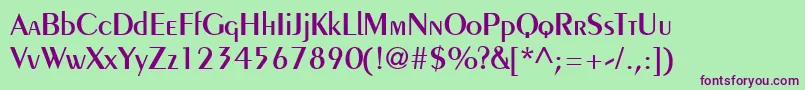 Penguin Font – Purple Fonts on Green Background
