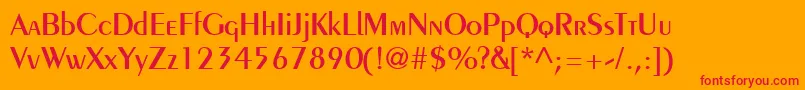 Weitere Informationen zur Penguin-Schriftart Penguin-Schriftart – Rote Schriften auf orangefarbenem Hintergrund