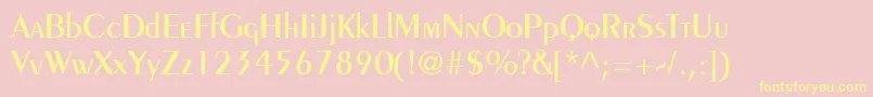 Fonte Penguin – fontes amarelas em um fundo rosa