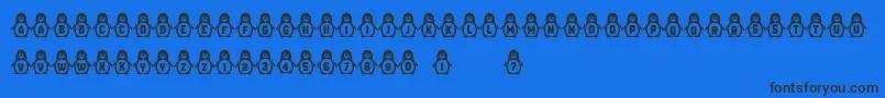 Fonte Penguins – fontes pretas em um fundo azul