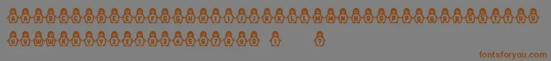 Penguins Font – Brown Fonts on Gray Background