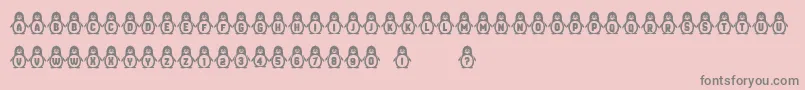 Penguins Font – Gray Fonts on Pink Background