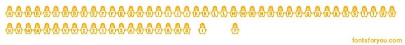 Penguins Font – Orange Fonts on White Background