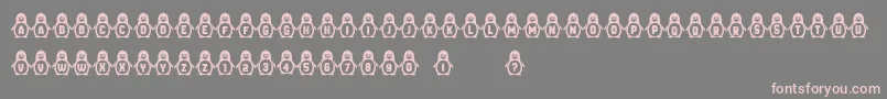 Penguins-Schriftart – Rosa Schriften auf grauem Hintergrund