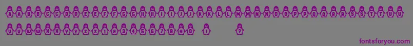 Penguins Font – Purple Fonts on Gray Background