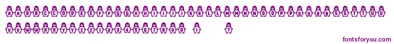 Penguins Font – Purple Fonts on White Background