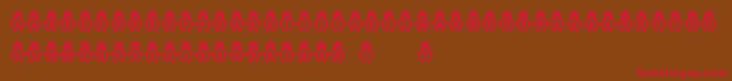 Penguins Font – Red Fonts on Brown Background