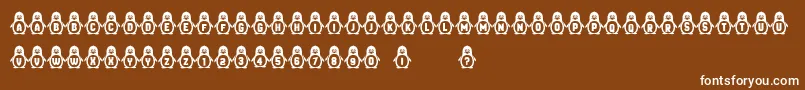 Penguins Font – White Fonts on Brown Background