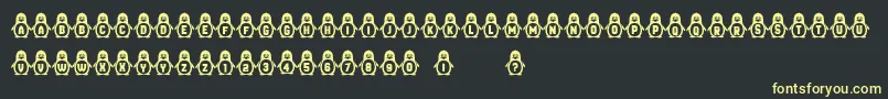 Penguins Font – Yellow Fonts on Black Background