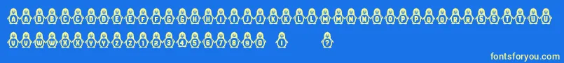 Fonte Penguins – fontes amarelas em um fundo azul