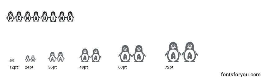 Размеры шрифта Penguins