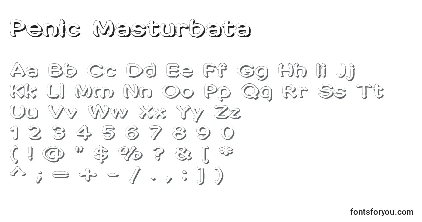 Czcionka Penic Masturbata – alfabet, cyfry, specjalne znaki