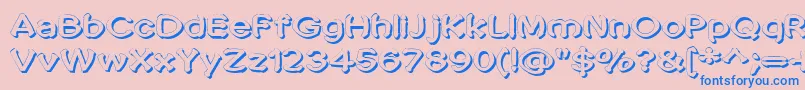 フォントPenic Masturbata – ピンクの背景に青い文字