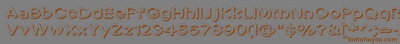 フォントPenic Masturbata – 茶色の文字が灰色の背景にあります。
