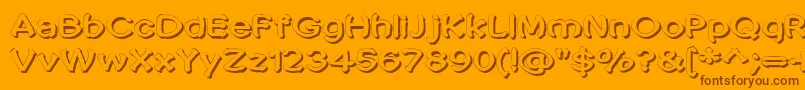 Penic Masturbata-Schriftart – Braune Schriften auf orangefarbenem Hintergrund