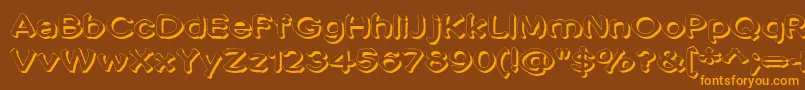Penic Masturbata-Schriftart – Orangefarbene Schriften auf braunem Hintergrund