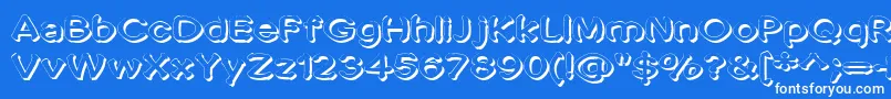 フォントPenic Masturbata – 青い背景に白い文字