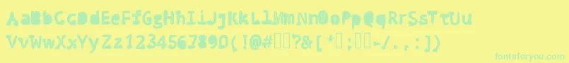Penis Typography Black Font – Green Fonts on Yellow Background