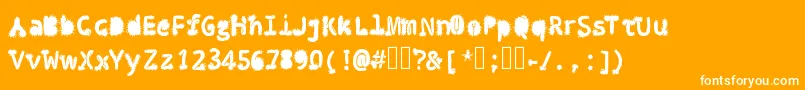 フォントPenis Typography Black – オレンジの背景に白い文字