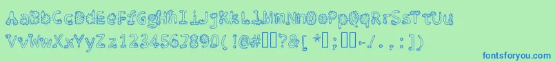 Penis Typography Regular Font – Blue Fonts on Green Background